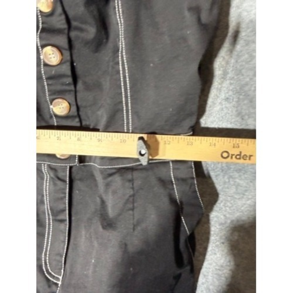 Express x Rocky Barnes Black Contrast Stitch Wide Leg Button Front Jumpsuit XS - Picture 5 of 9